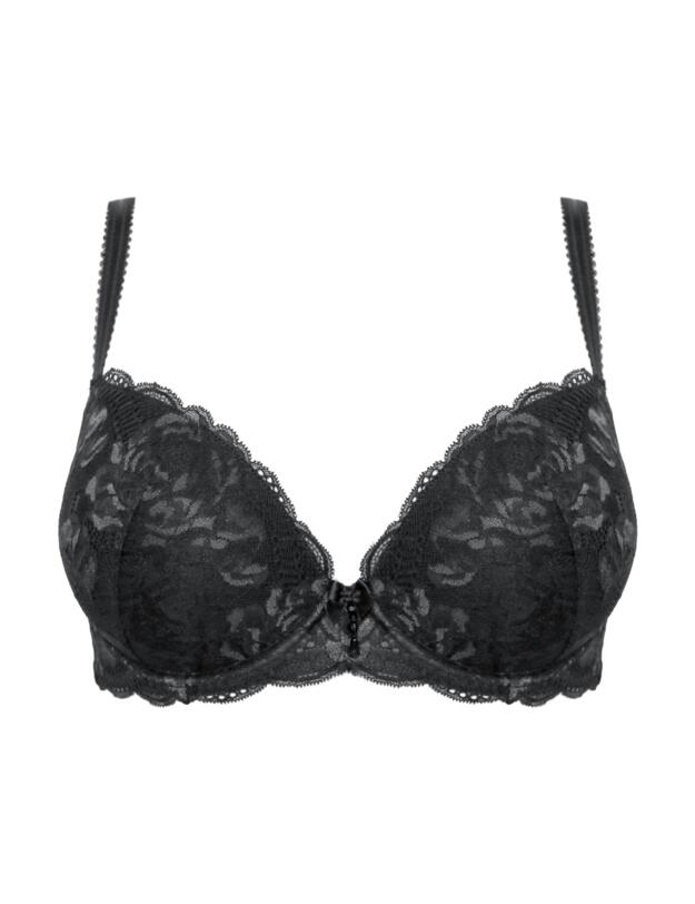 Pour Moi Ooo L La Push Up Bra Black/Slate