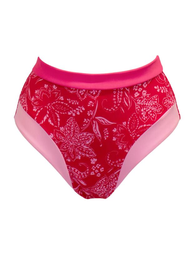  Pour Moi Palm Springs High Leg Tummy Control Bikini Brief Red/Pink