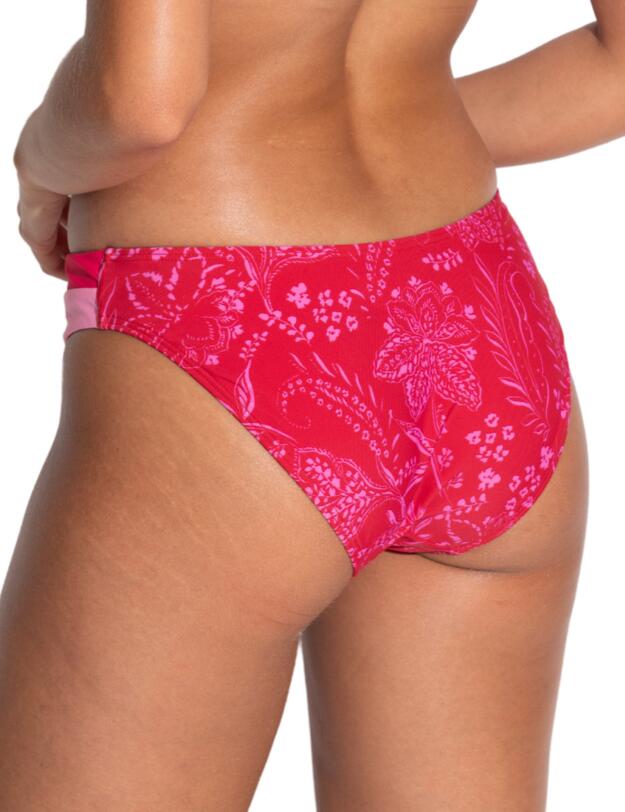 Pour Moi Palm Springs Colour Block Tab Bikini Brief Red/Pink