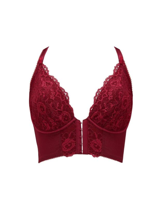 Pour Moi Opulence Front Fastening Bralette Deep Red