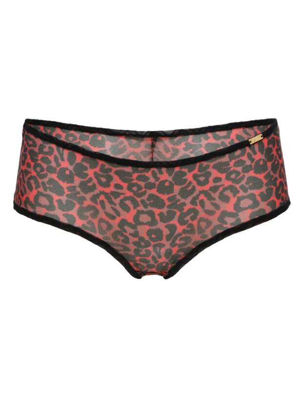 Gossard Glossies Leopard Short Brief Black/Red