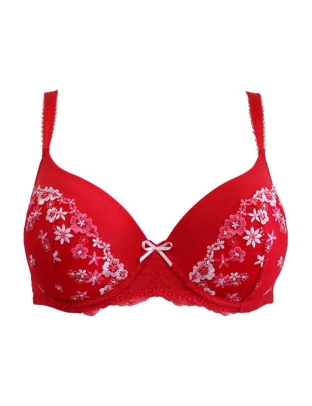Pour Moi Gigi Padded Balcony Bra Red/Pink