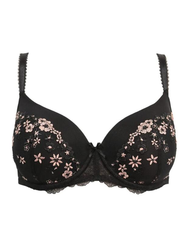 Pour Moi Gigi Padded Balconette Bra Black/Rose Gold