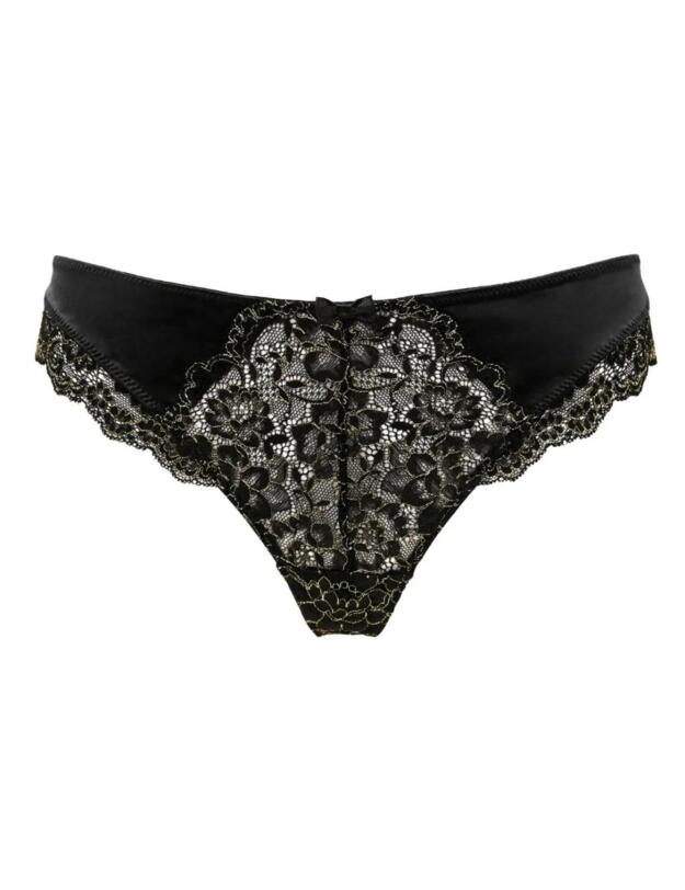 Contradiction by Pour Moi Laced In Gold Thong Black