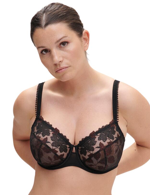 Simone Perele Dahlia Plunge Bra Copper Black