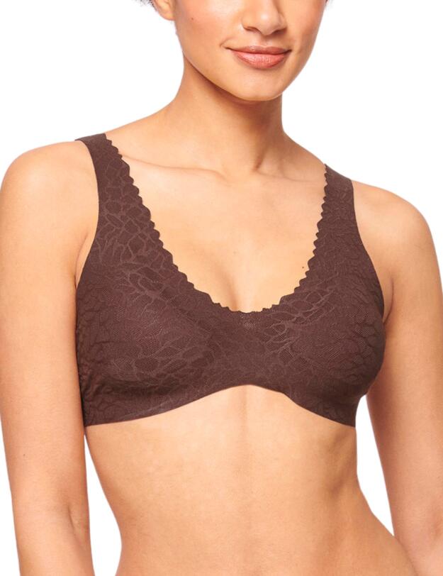 Sloggi Zero Feel Lace Bralette Ebony Brown