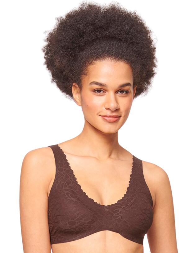 Sloggi Zero Feel Lace Bralette Ebony Brown