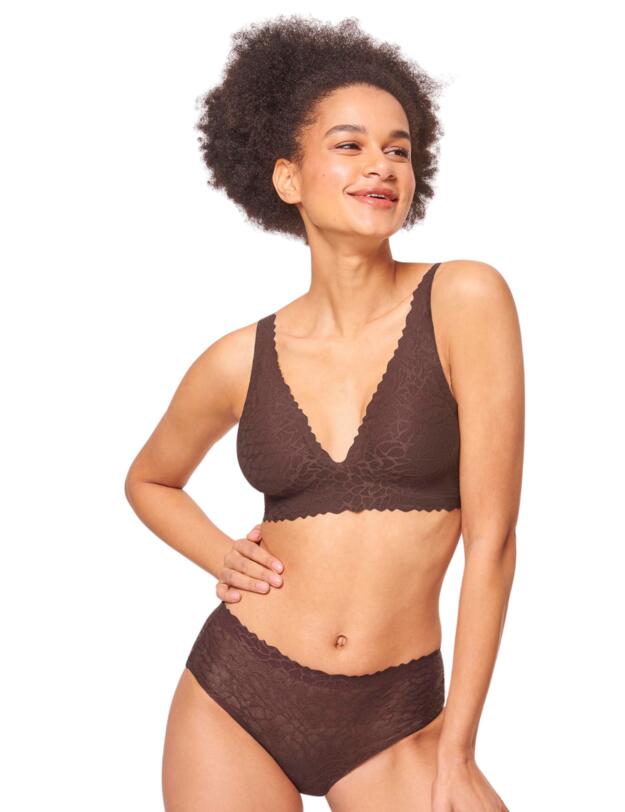 Sloggi Zero Feel Lace Bralette Ebony Brown