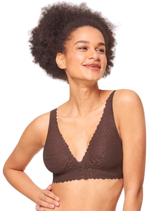 Sloggi Zero Feel Lace Bralette Ebony Brown