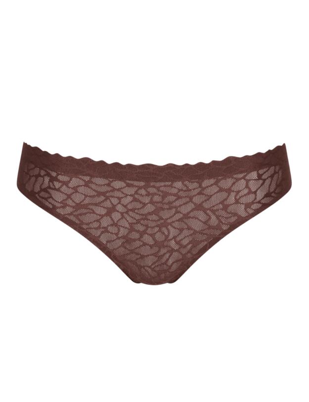 Sloggi Zero Feel Lace Brazilian Briefs Ebony Brown