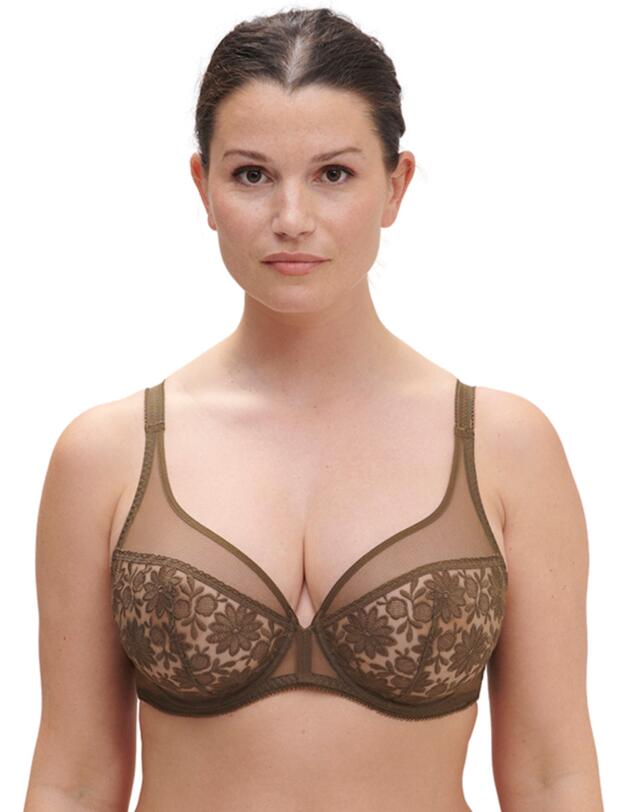 Simone Perele Amazone Plunge Full Cup Bra Nomad Green