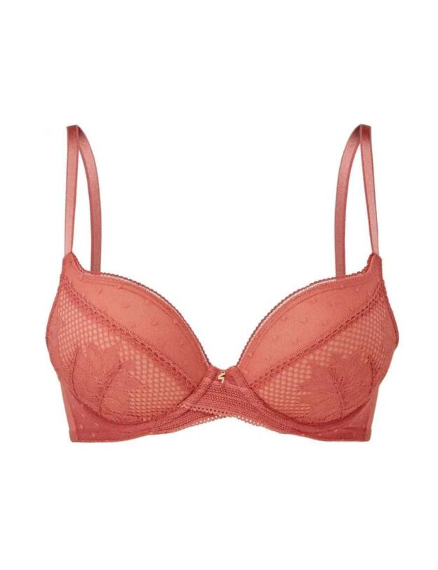 Gossard Boho Lace Padded Plunge Bra Dusty Cedar