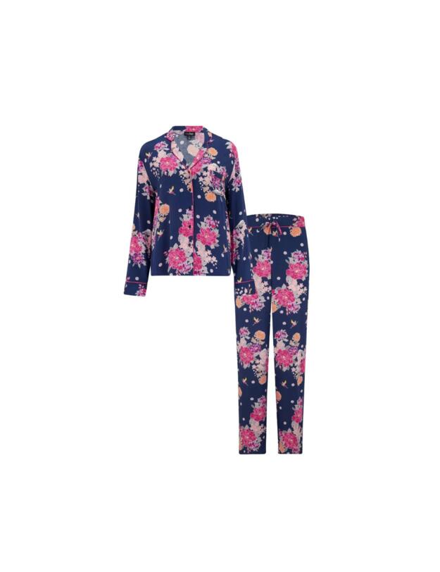 Pour Moi Luxe Woven Pyjama Set Kiku Navy