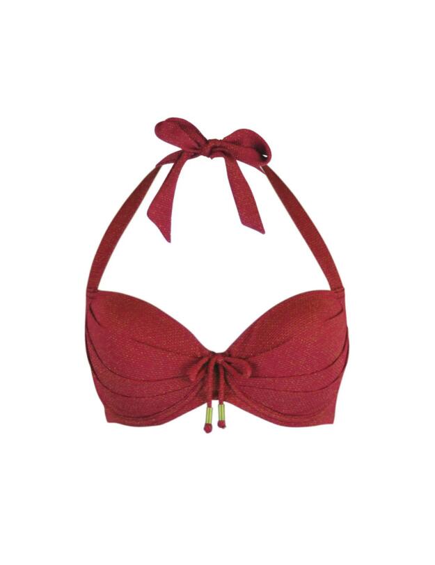  Pour Moi Barcelona Padded Halter Bikini Top Red