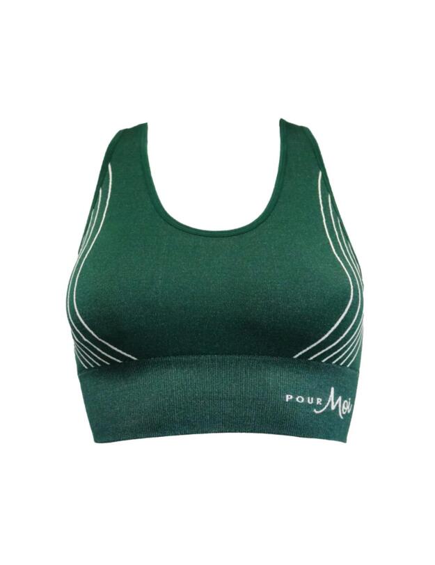 Pour Moi Energy Seamless Logo Crop Top Forest/White