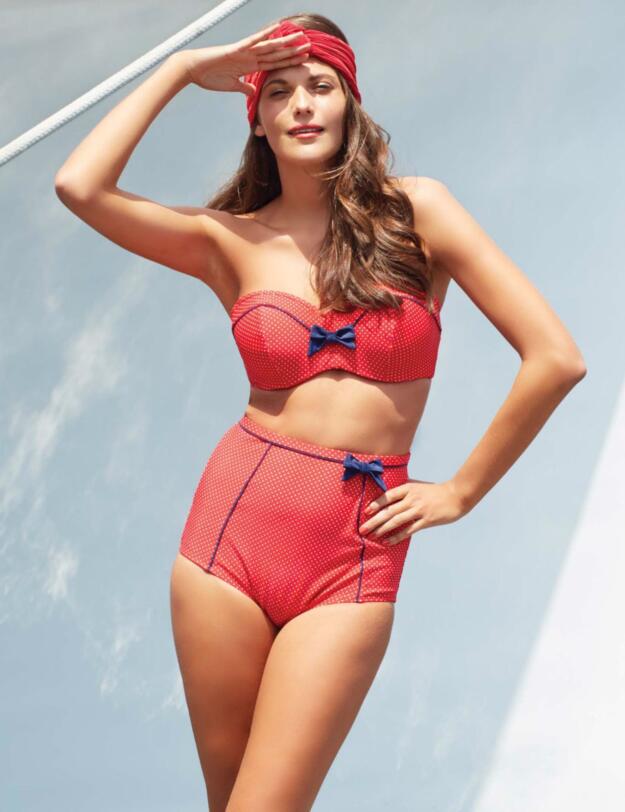 SW0826 Panache Britt High Waist Bikini Pant - SW0826 Red Spot