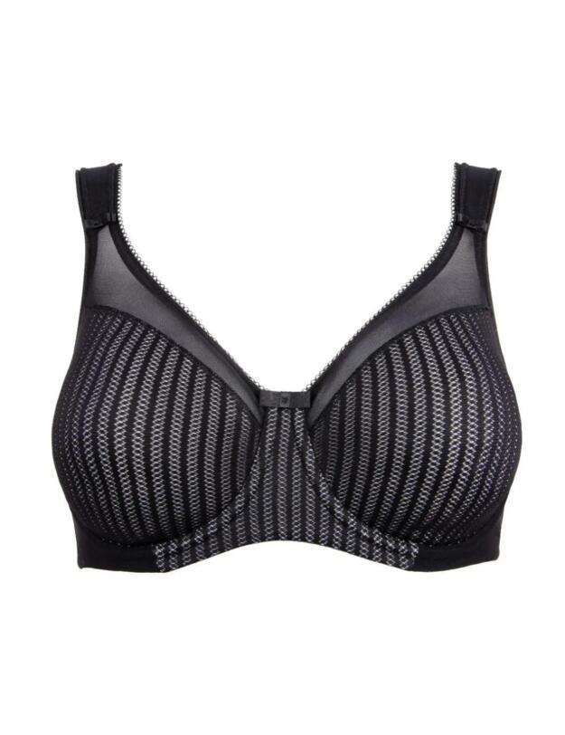 Berlei Beauty Stripe Smoothing Minimiser Bra Black/Grey