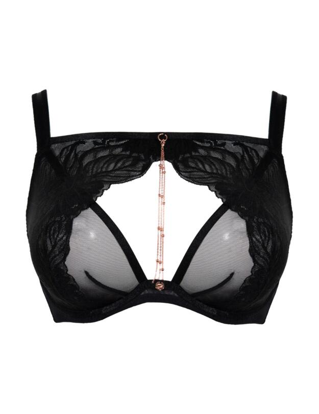 Scantilly by Curvy Kate Unveiled Deep Plunge Bra Black