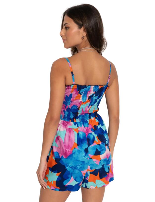Pour Moi Beach Playsuit Aqua Floral