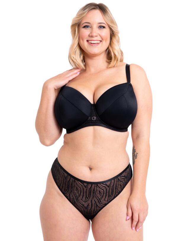 Curvy Kate Lace Daze Padded T-Shirt Balcony Bra Black
