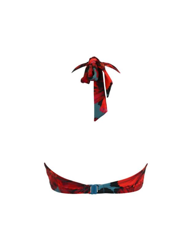 Pour Moi Orchid Luxe Halterneck Bikini Top Red/Teal