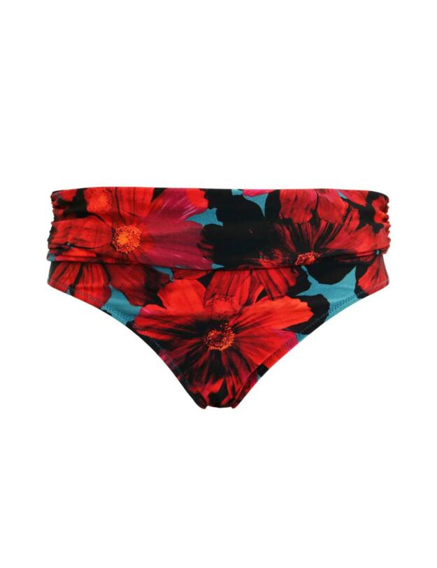 Pour Moi Orchid Luxe Foldover Bikini Brief Red/Teal 