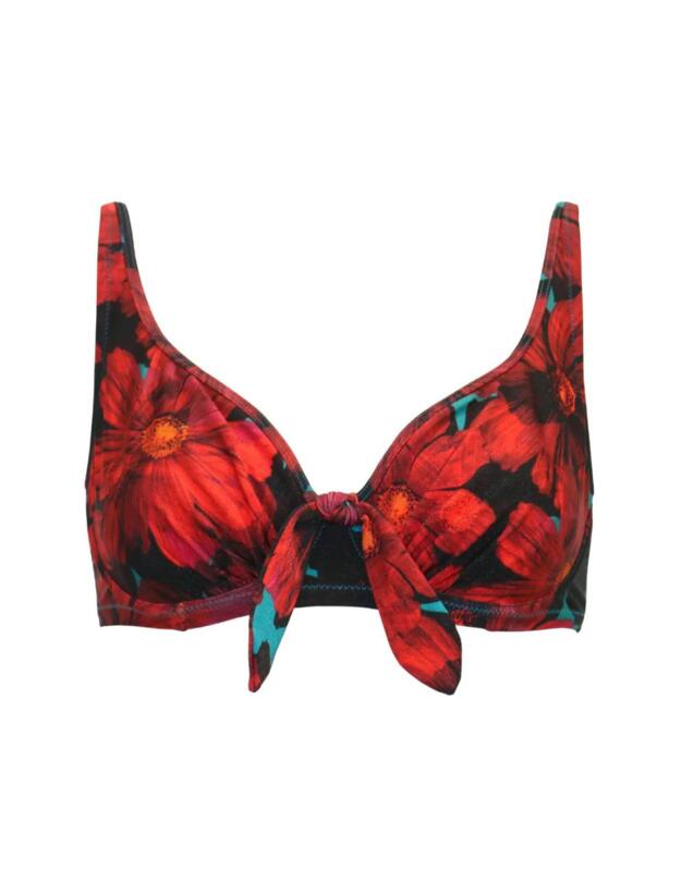 Pour Moi Orchid Luxe Bikini Top Red/Teal 