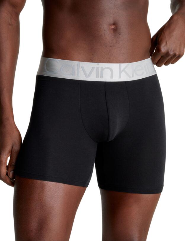 Calvin Klein Mens Steel Cotton Boxer Brief 3 Pack Black/Multi 