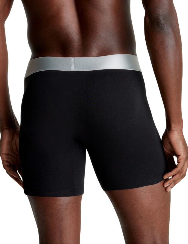 Calvin Klein Mens Steel Cotton Boxer Brief 3 Pack Black/Multi 