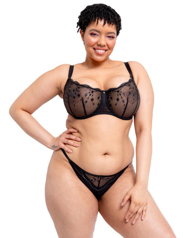  Curvy Kate Stardust Thong Black Sparkle