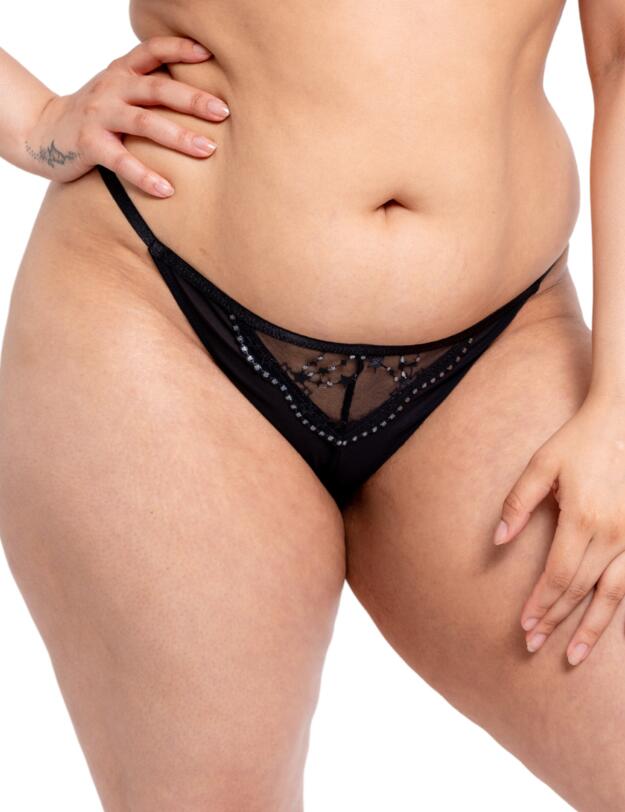 Curvy Kate Stardust Thong Black Sparkle