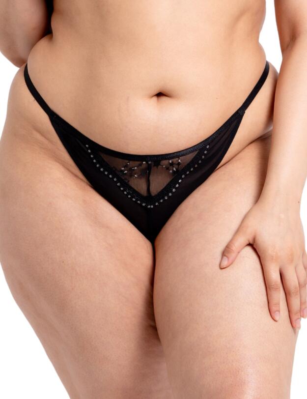  Curvy Kate Stardust Thong Black Sparkle