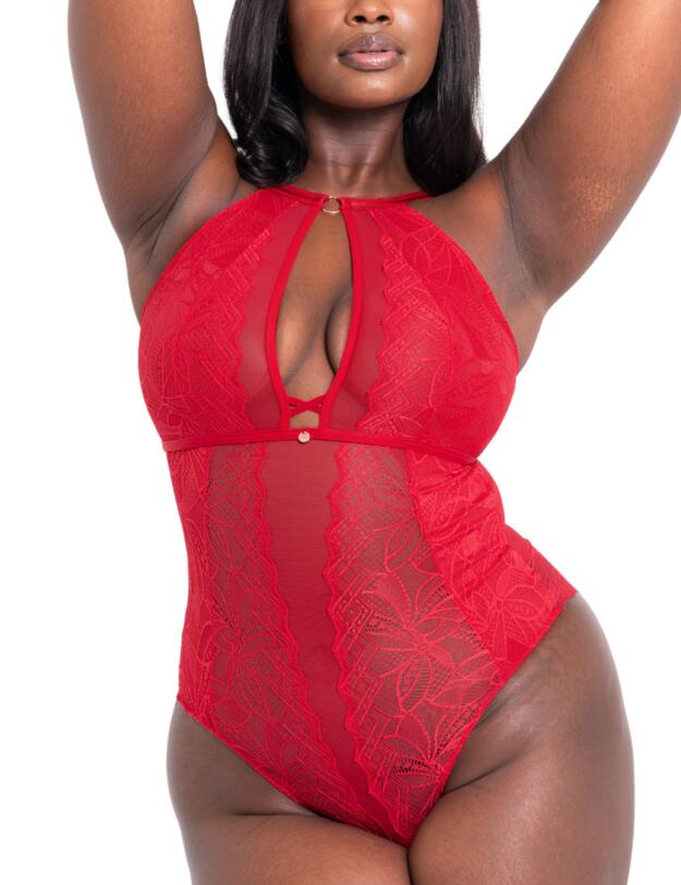  Scantilly by Curvy Kate Opulence Stretch Lace Body Ruby Red