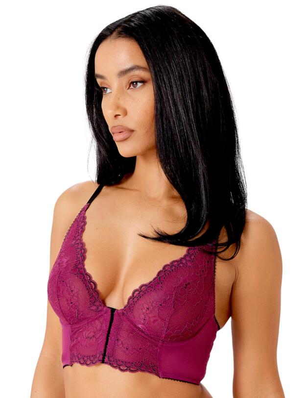 Gossard Superboost Lace Deep V Bralette Purple Potion