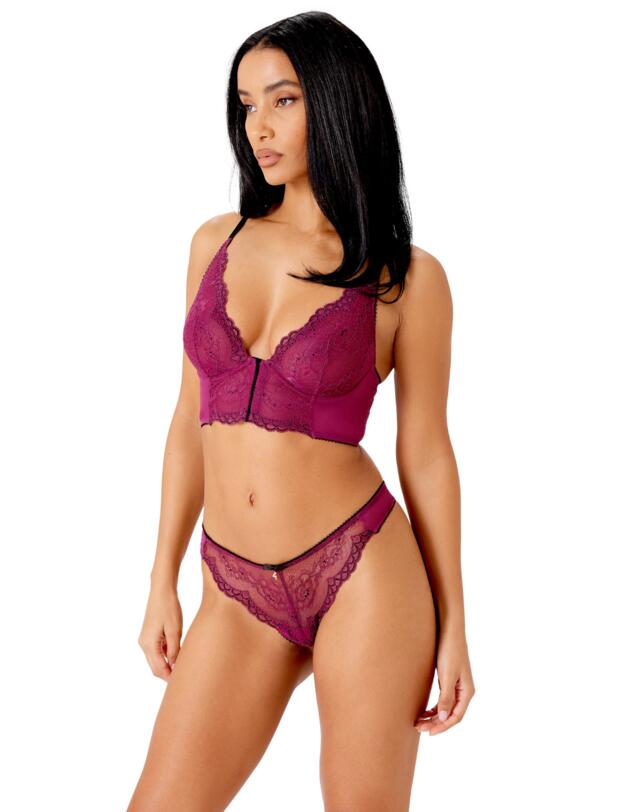Gossard Superboost Lace Deep V Bralette Purple Potion