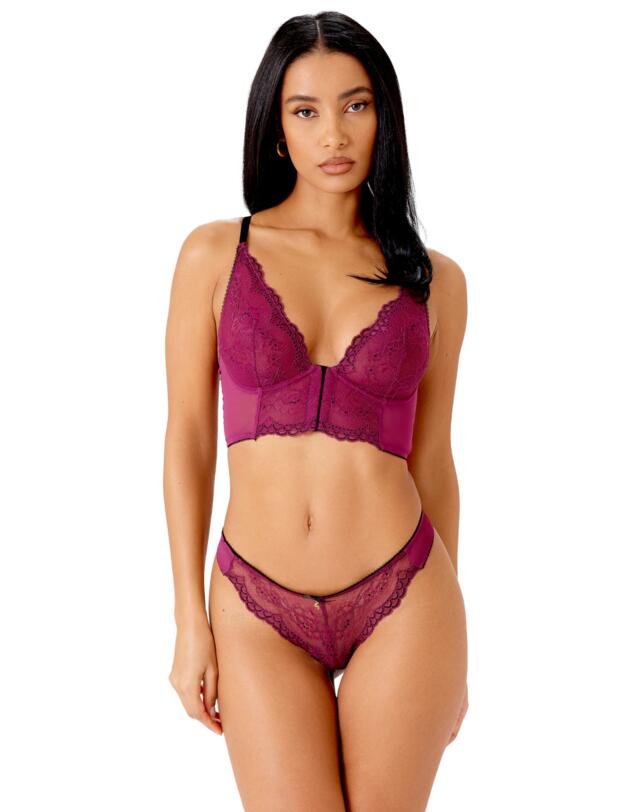 Gossard Superboost Lace Deep V Bralette Purple Potion