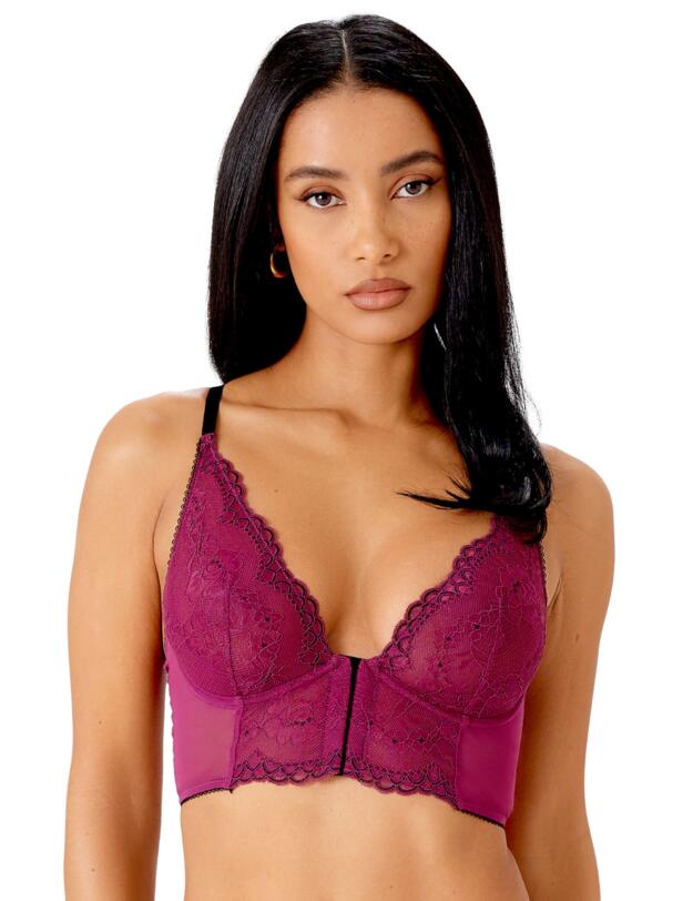 Gossard Superboost Lace Deep V Bralette Purple Potion