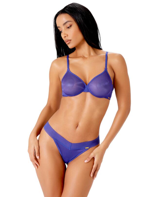 Gossard Glossies Tanga Thong Purple Potion