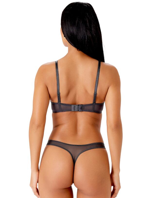 Gossard Glossies Lace Thong Charcoal