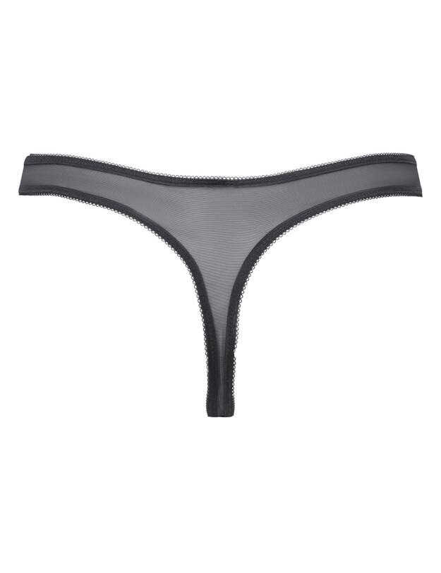 Gossard Glossies Lace Thong Charcoal