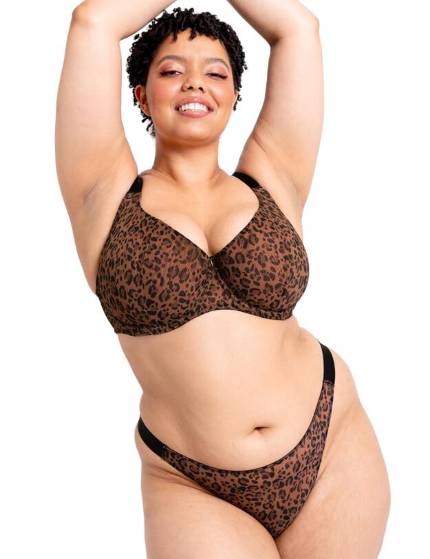 Curvy Kate Cool Cat Tanga Leopard Brown