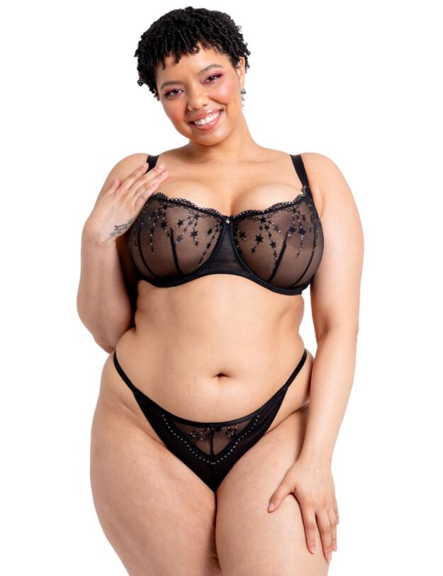 Curvy Kate Stardust Balcony Bra Black Sparkle