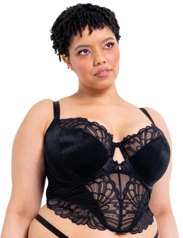 Curvy Kate Boost Bombshell Padded Balcony Longline Black Sparkle