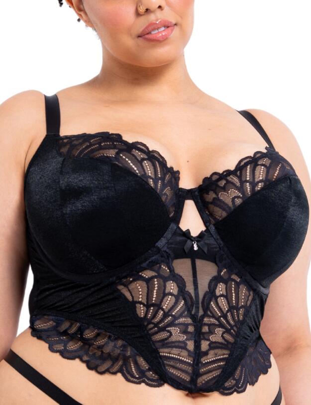 Curvy Kate Boost Bombshell Padded Balcony Longline Black Sparkle