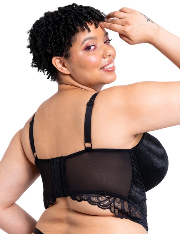 Curvy Kate Boost Bombshell Padded Balcony Longline Black Sparkle