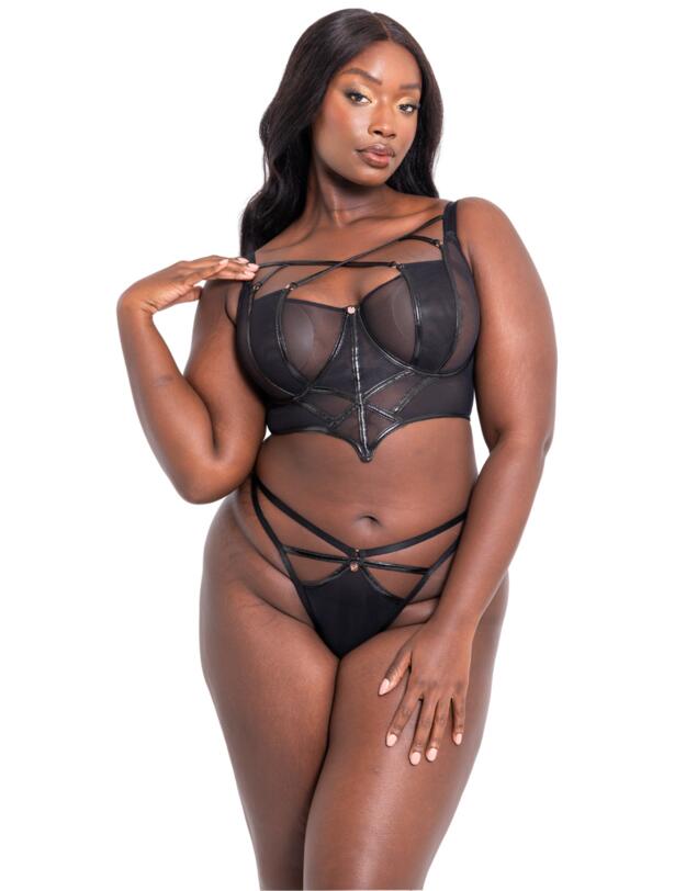 Scantilly by Curvy Kate Hex Longline Balcony Bra Black