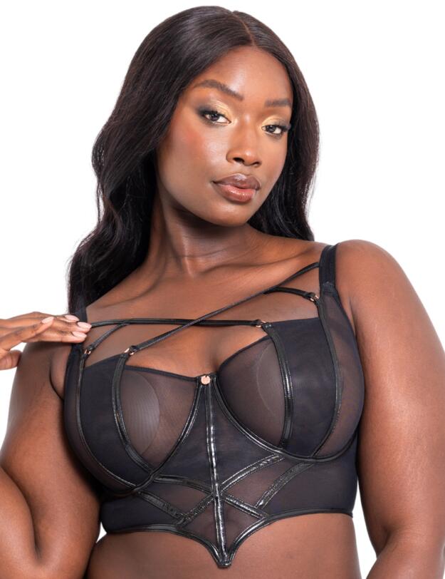Scantilly by Curvy Kate Hex Longline Balcony Bra Black