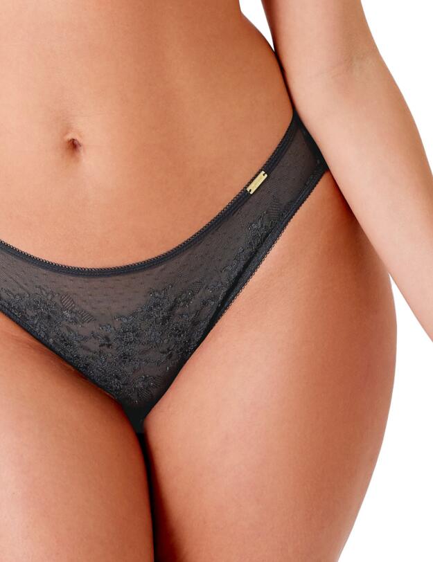 Gossard Glossies Lace Brief Charcoal