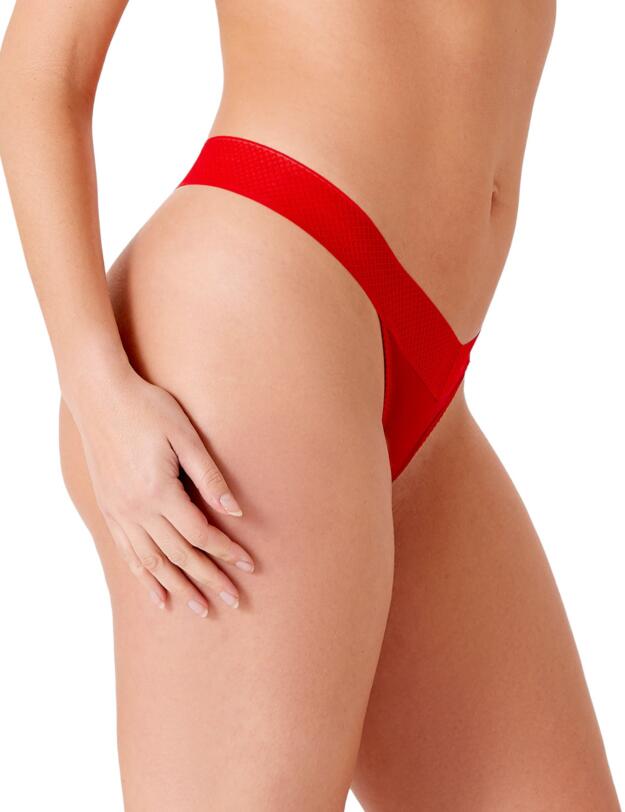 Gossard Glossies Tanga Thong Salsa Red