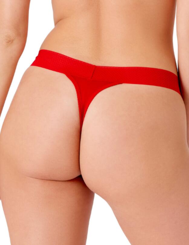 Gossard Glossies Tanga Thong Salsa Red